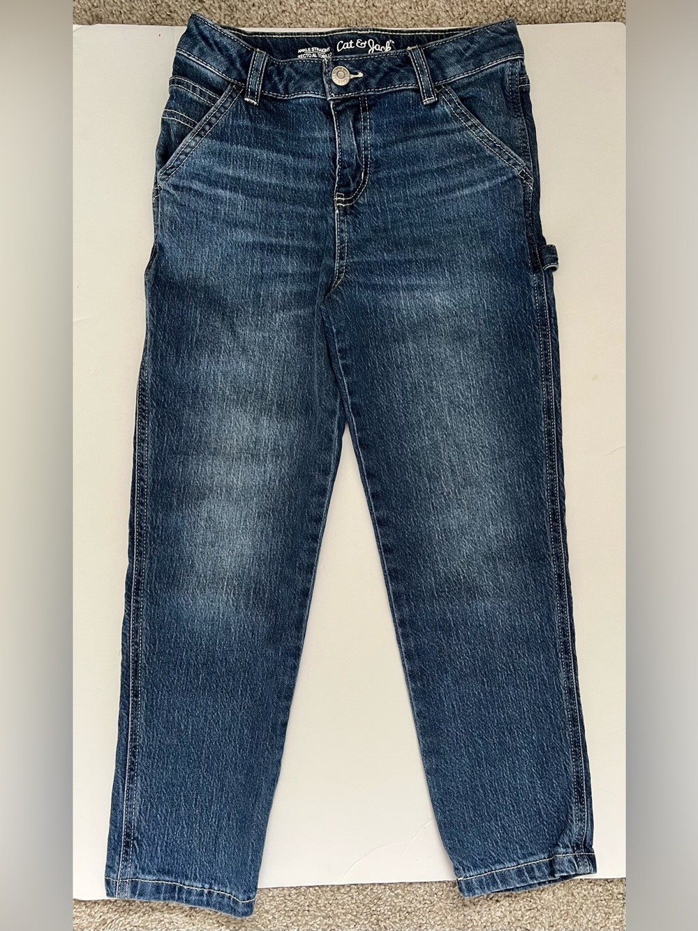 Size 8 Cat & Jack Girls Ankle Straight/Stretch Jeans With Adjustable Waist
